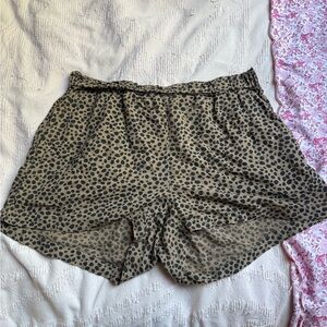 Aerie Leopard Print Women's Shorts - Black and Tan